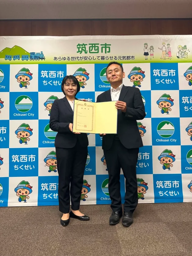 筑西市 設楽市長(左)、塙 (右)